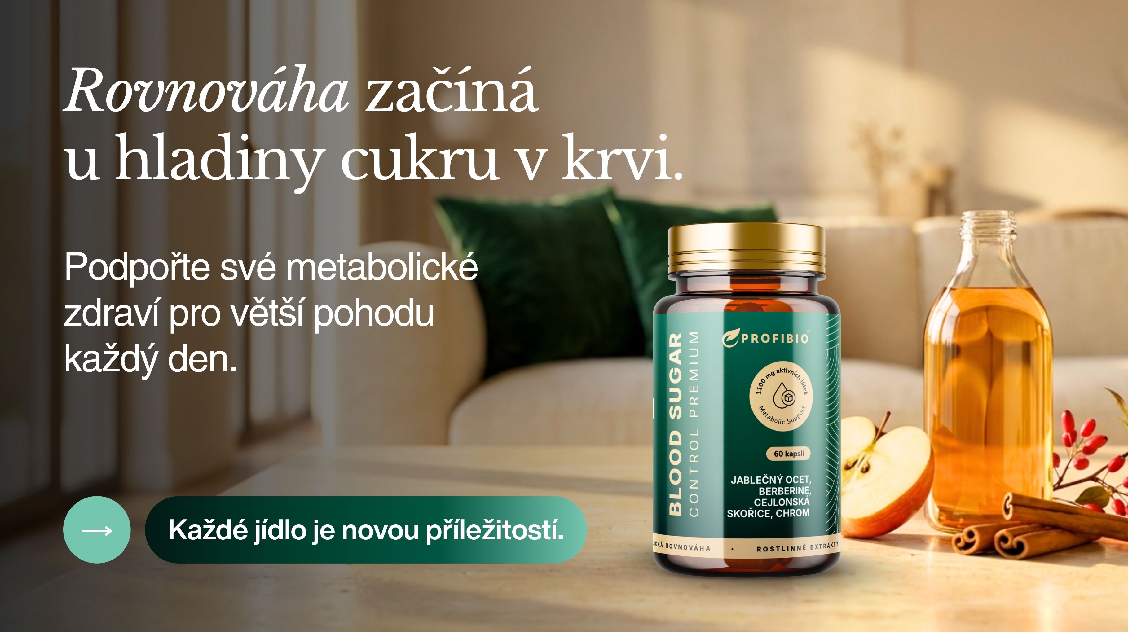 PREMIUM Blood Sugar Control KOMPLEX – jablečný ocet, berberin, cejlonská skořice a chrom (podpora normální hladiny glukózy v krvi), 60 kapslí -6